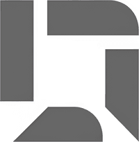 Минималистичный абстрактный логотип компании Neurocourse-Madenrai-Rufo в серых тонах на белом фоне